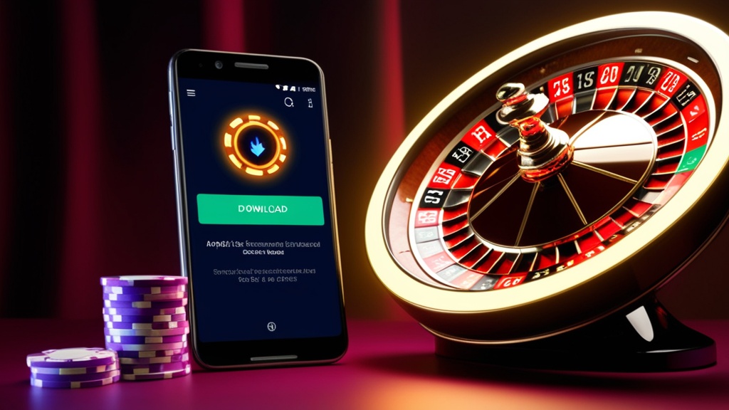 Android-telefoon met APK-download en casino-elementen