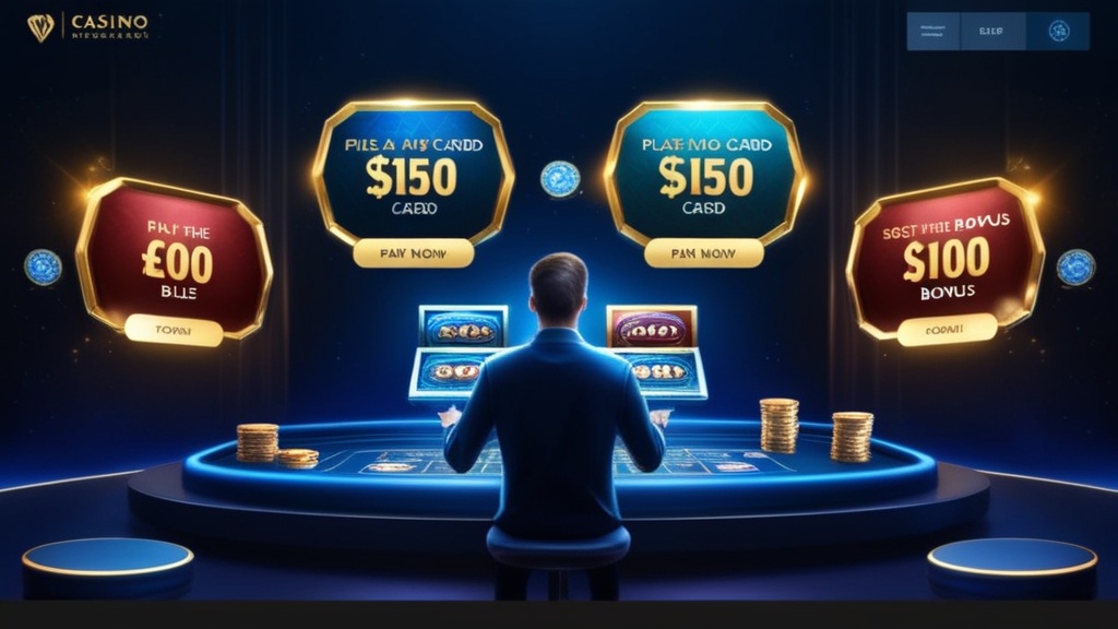Speler vergelijkt verschillende bonussen in een donkere casino-interface